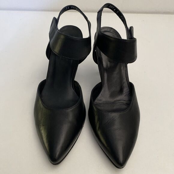 Paul Green Leather Nicolette Pump Black Pointed Toe Ankle Strap 5 UK 7.5… - Picture 3 of 8